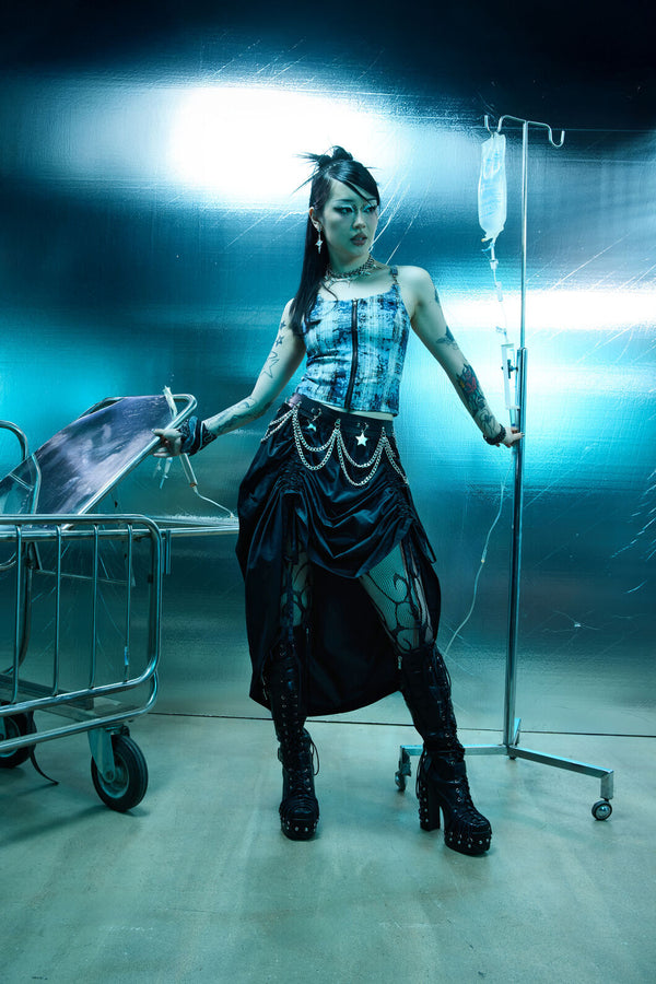 Dangerfield - Sinister Goth Maxi Skirt - black