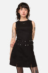 Dangerfield - Nancy Punk Belt Mini Dress - black