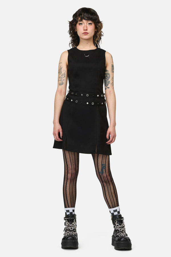 Dangerfield - Nancy Punk Belt Mini Dress - black