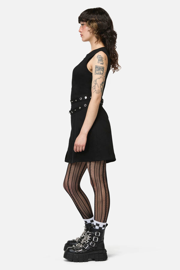 Dangerfield - Nancy Punk Belt Mini Dress - black