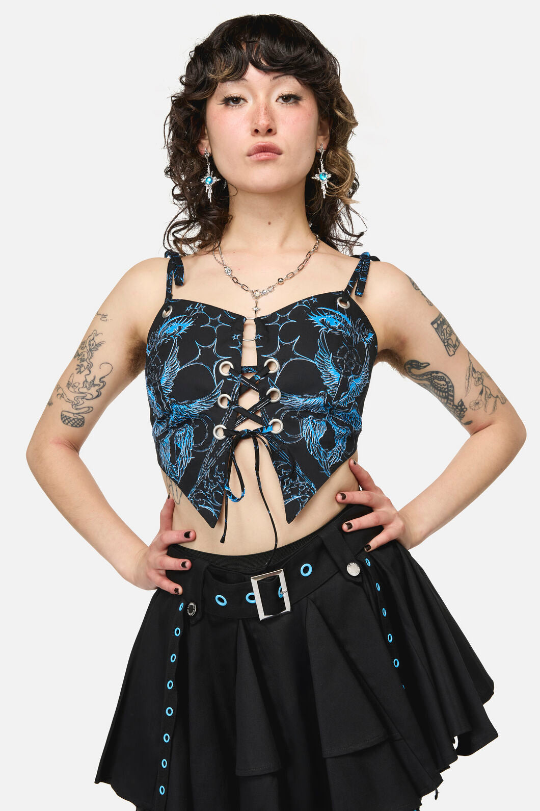 Dangerfield - Divination Goth Tie Top - black