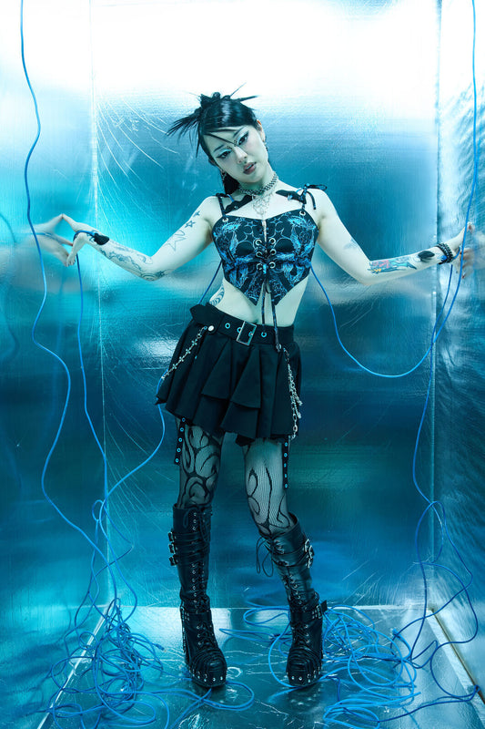 Dangerfield - Heathen Goth Eyelet Skort - black