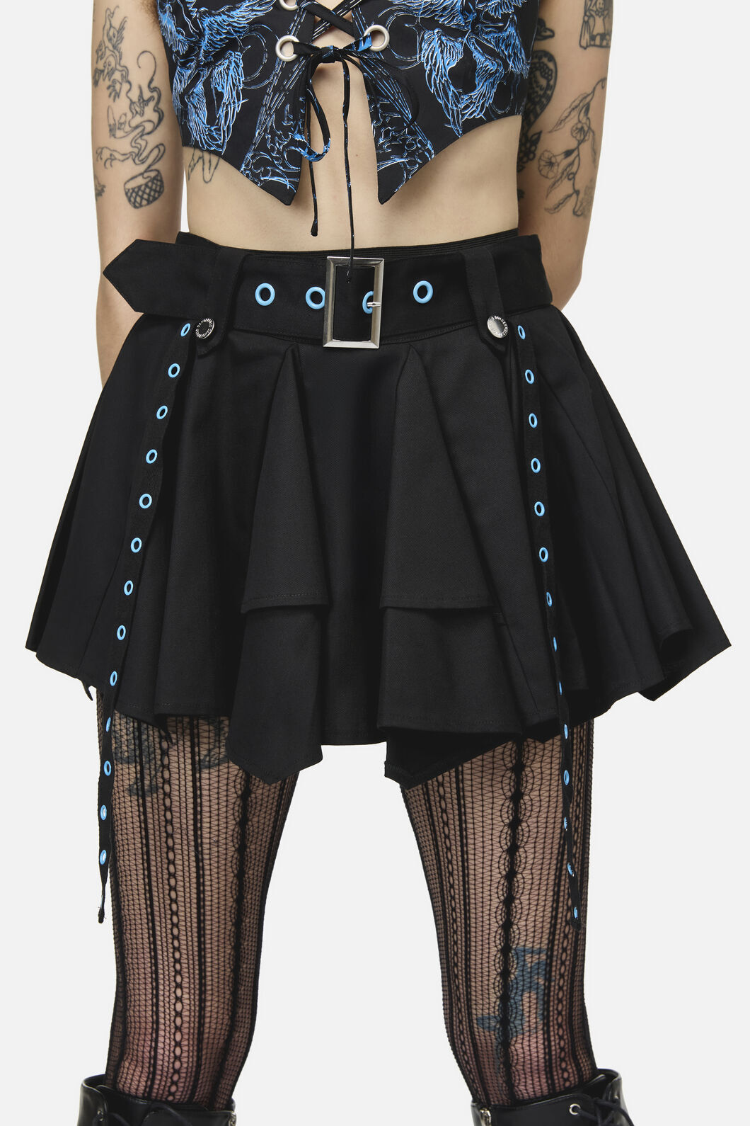 Dangerfield - Heathen Goth Eyelet Skort - black