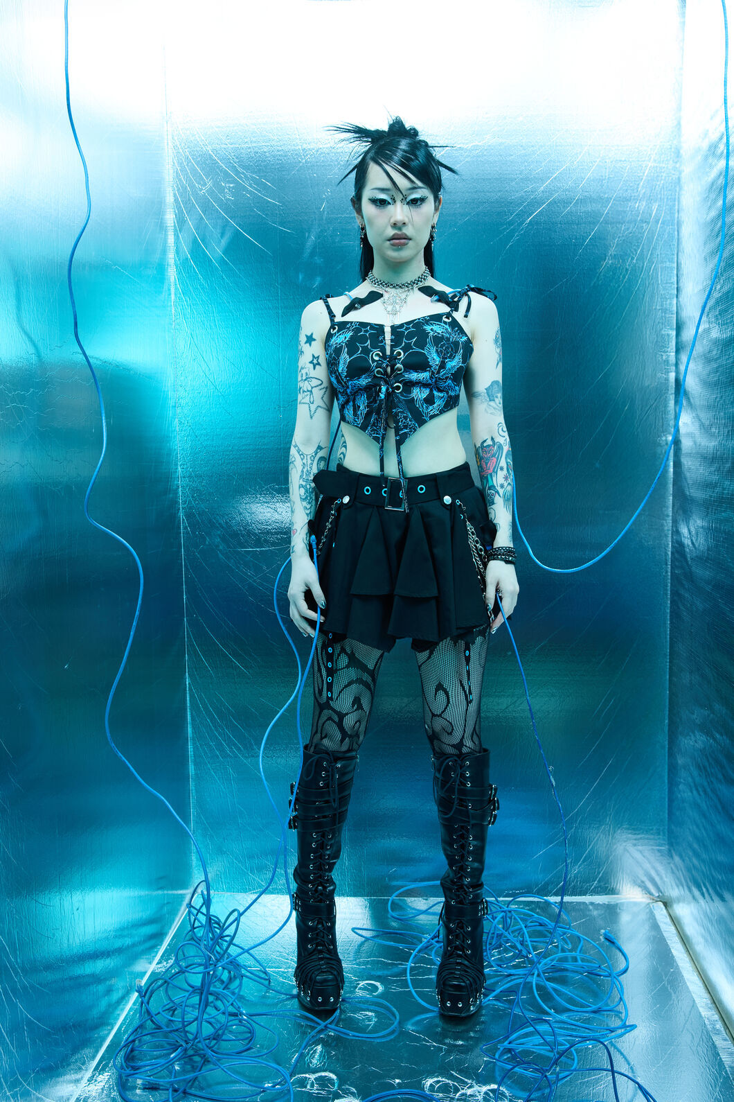 Dangerfield - Heathen Goth Eyelet Skort - black