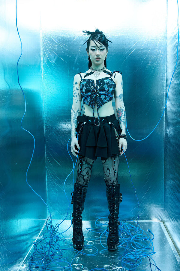 Dangerfield - Heathen Goth Eyelet Skort - black