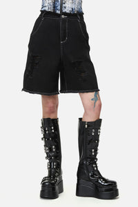 Dangerfield - Divination Goth Ripped Short - black