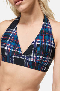 Dangerfield - Edgy Tartan Bikini Top  - blue-red