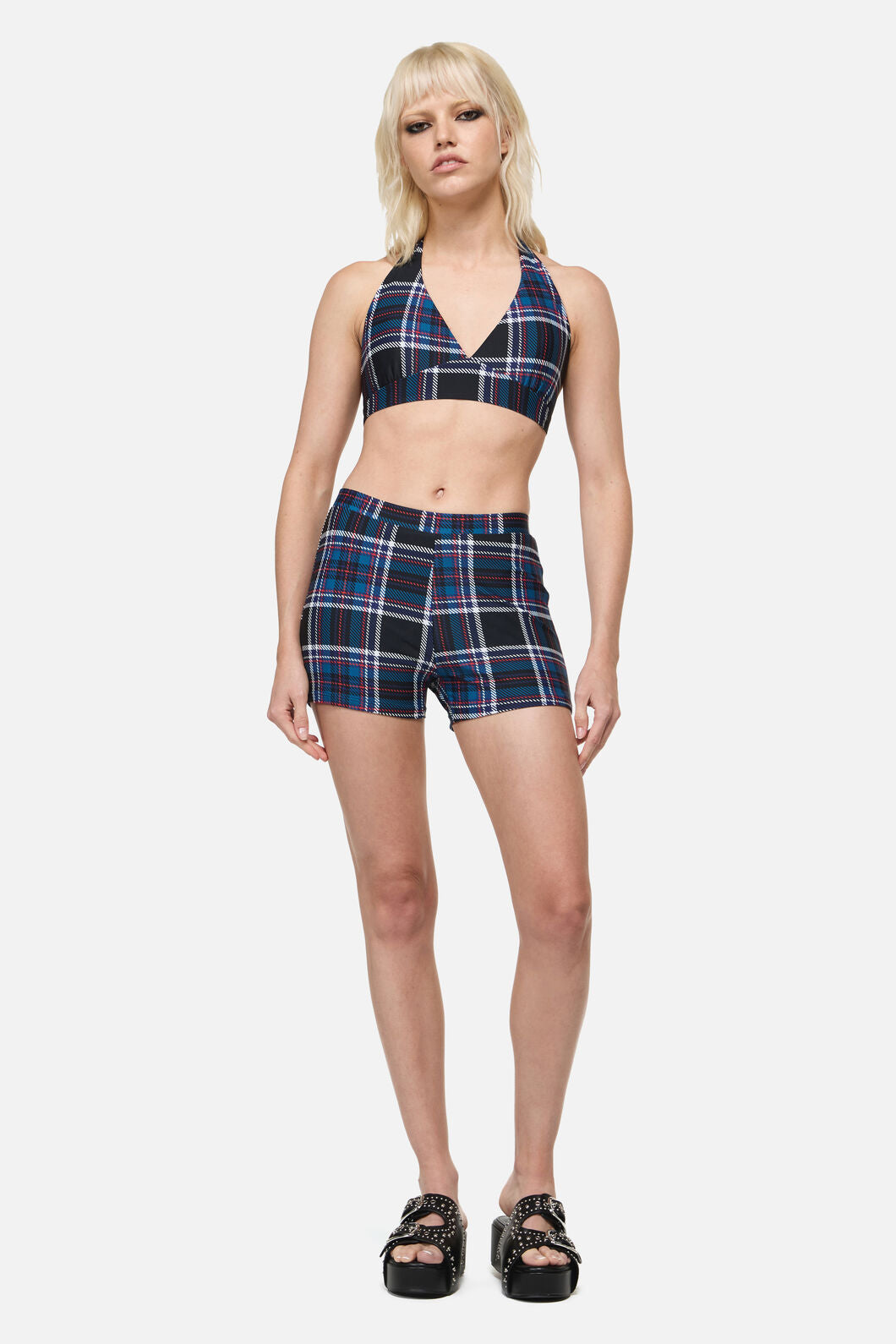 Dangerfield - Edgy Tartan Bikini Bottom - blue-red