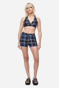 Dangerfield - Edgy Tartan Bikini Bottom - blue-red