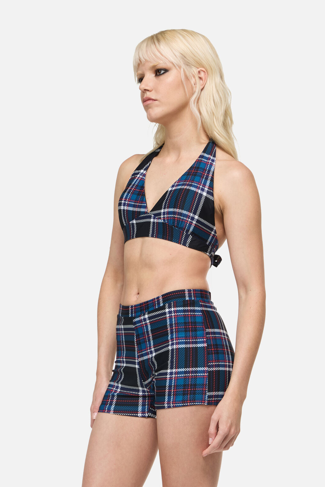 Dangerfield - Edgy Tartan Bikini Bottom - blue-red