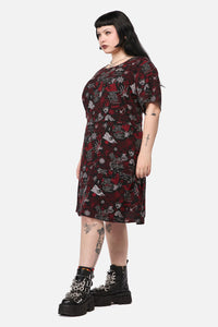 Dangerfield - Curve Pirate Punk Print Dress - black