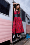 Dangerfield - CurvePiracyPunkTartanMidiDress - red