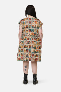 Dangerfield - Curve Tarot Print Goth Dress - multi