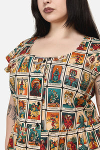 Dangerfield - Curve Tarot Print Goth Dress - multi