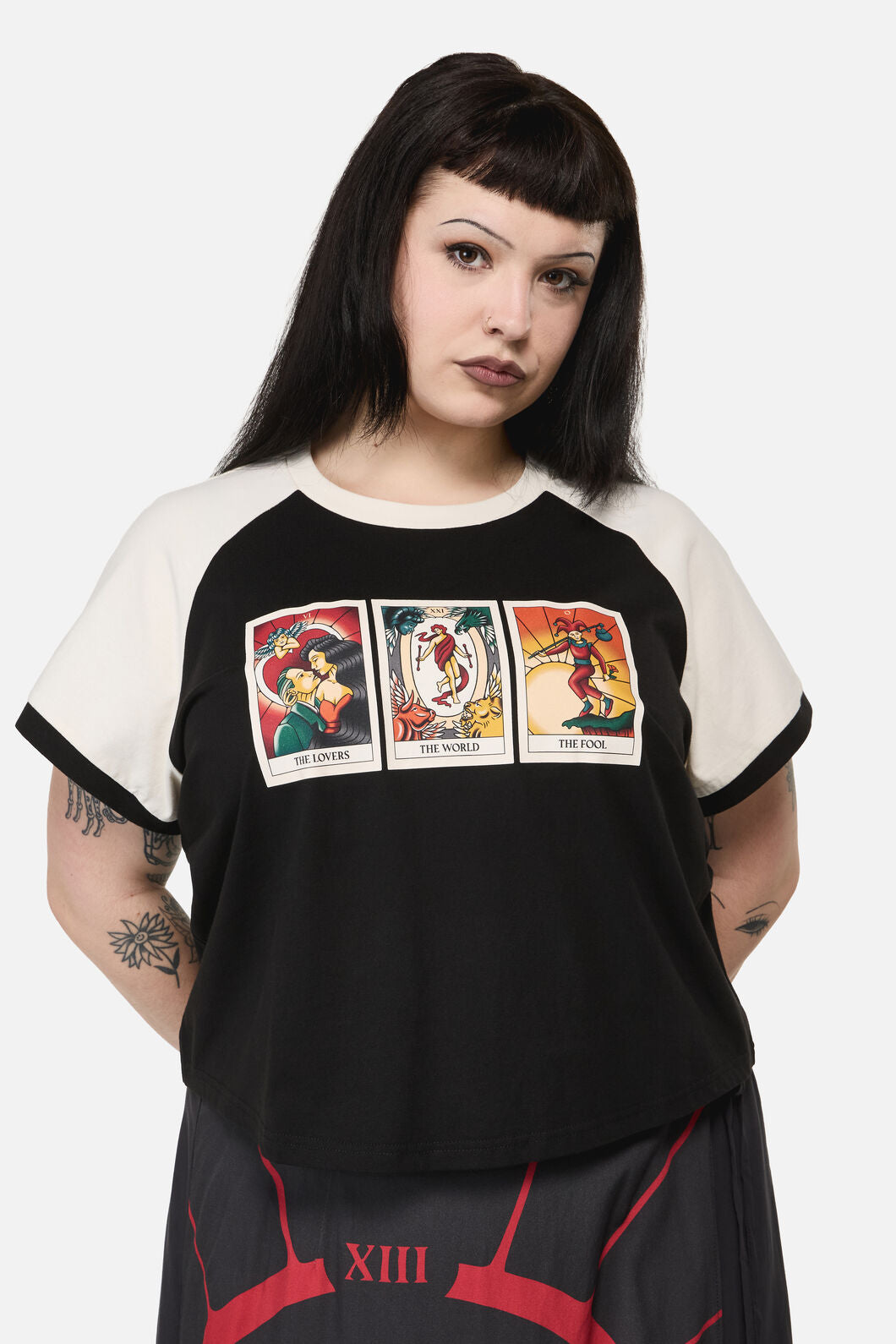 Dangerfield - Curve Tarot Card Raglan Tee - black