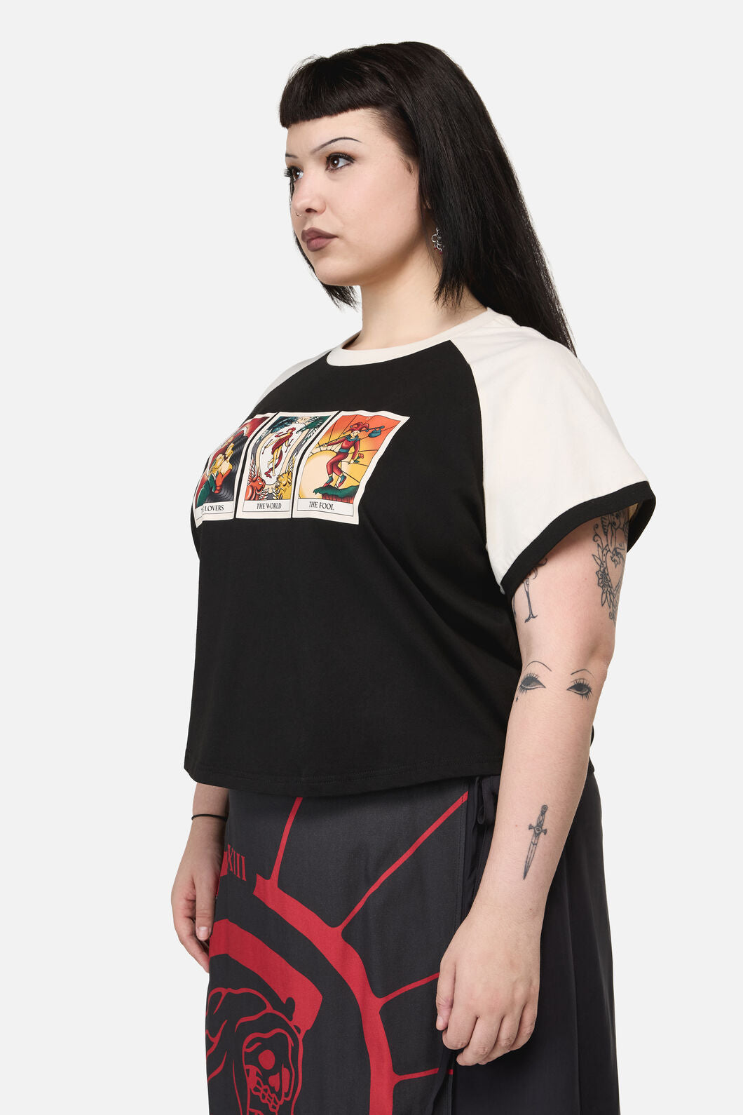 Dangerfield - Curve Tarot Card Raglan Tee - black