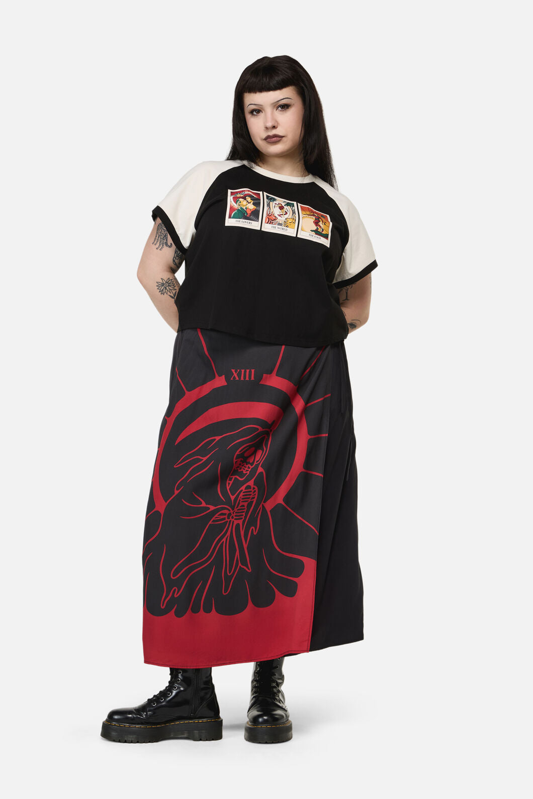 Dangerfield - Curve Tarot Card Raglan Tee - black