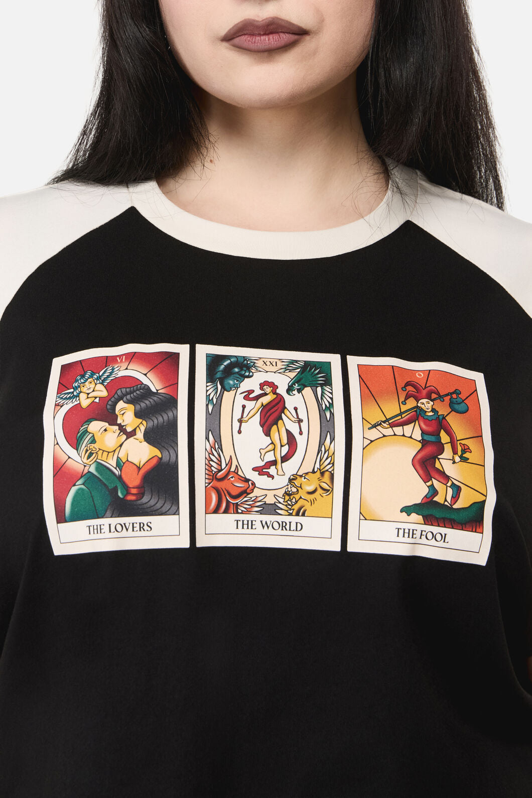 Dangerfield - Curve Tarot Card Raglan Tee - black