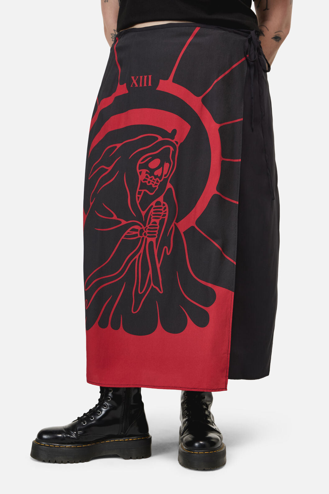 Dangerfield - Curve Reaper GothMidiWrapSkirt - black