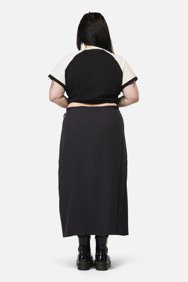 Dangerfield - Curve Reaper GothMidiWrapSkirt - black