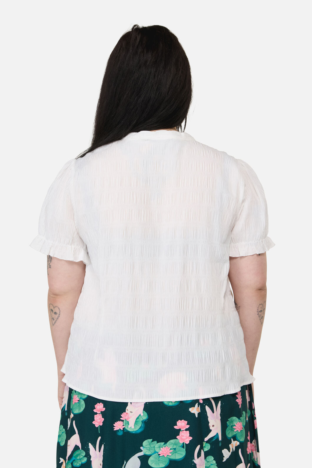Dangerfield - Curve Naiad Pond Tie Blouse - cream