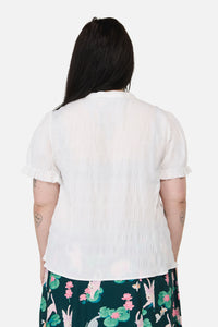 Dangerfield - Curve Naiad Pond Tie Blouse - cream