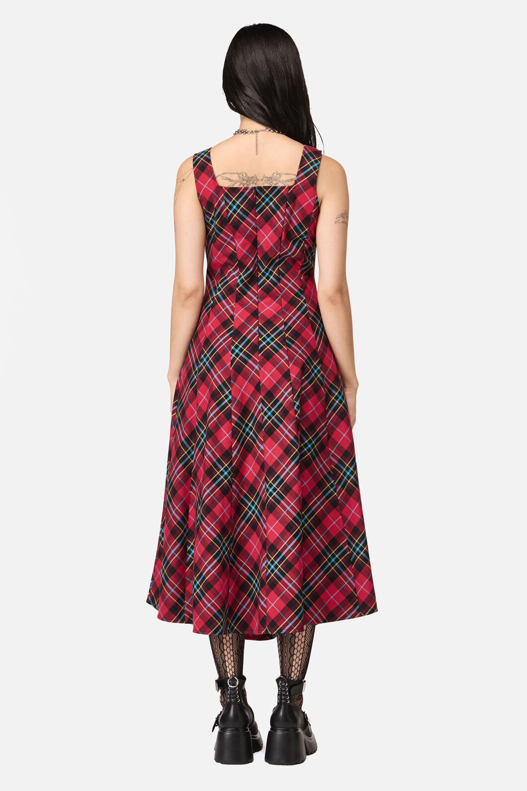 Dangerfield - Stop It Grunge TartanMidiDress - multi