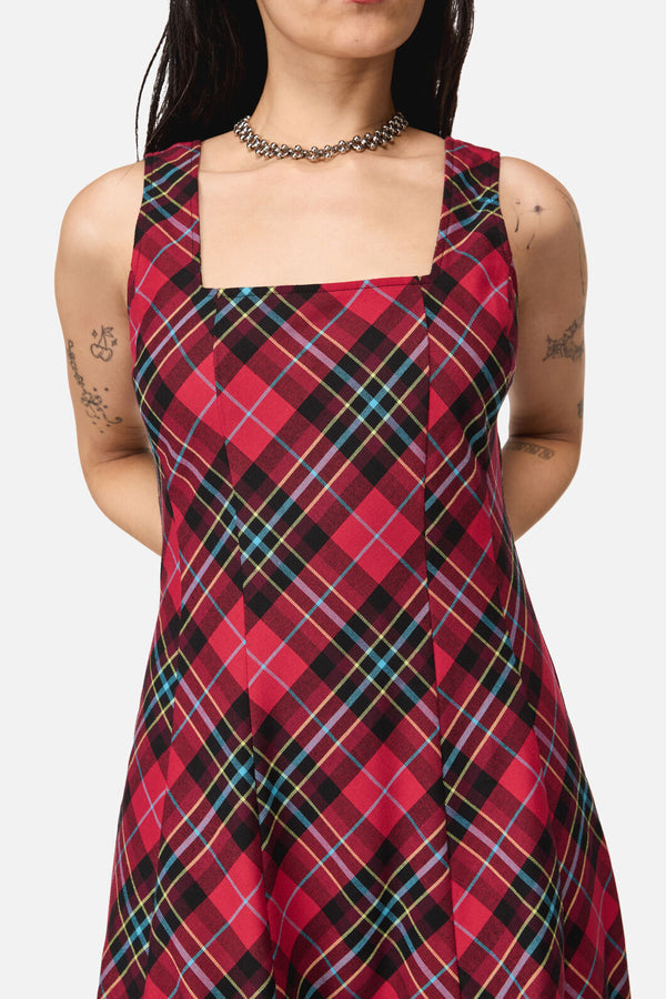 Dangerfield - Stop It Grunge TartanMidiDress - multi