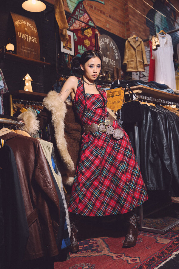 Dangerfield - Stop It Grunge TartanMidiDress - multi