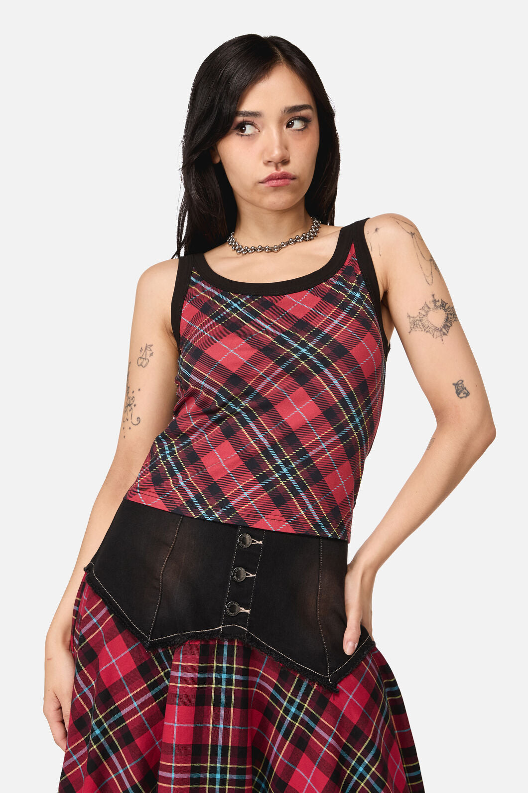 Dangerfield - Stop It Grunge Tartan Tank Top - multi