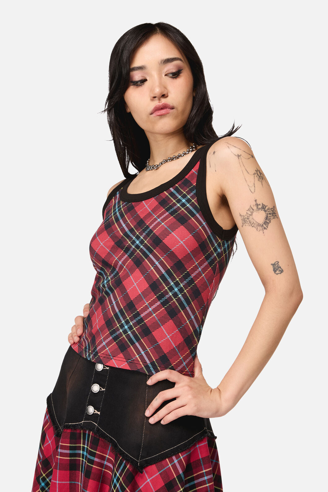 Dangerfield - Stop It Grunge Tartan Tank Top - multi