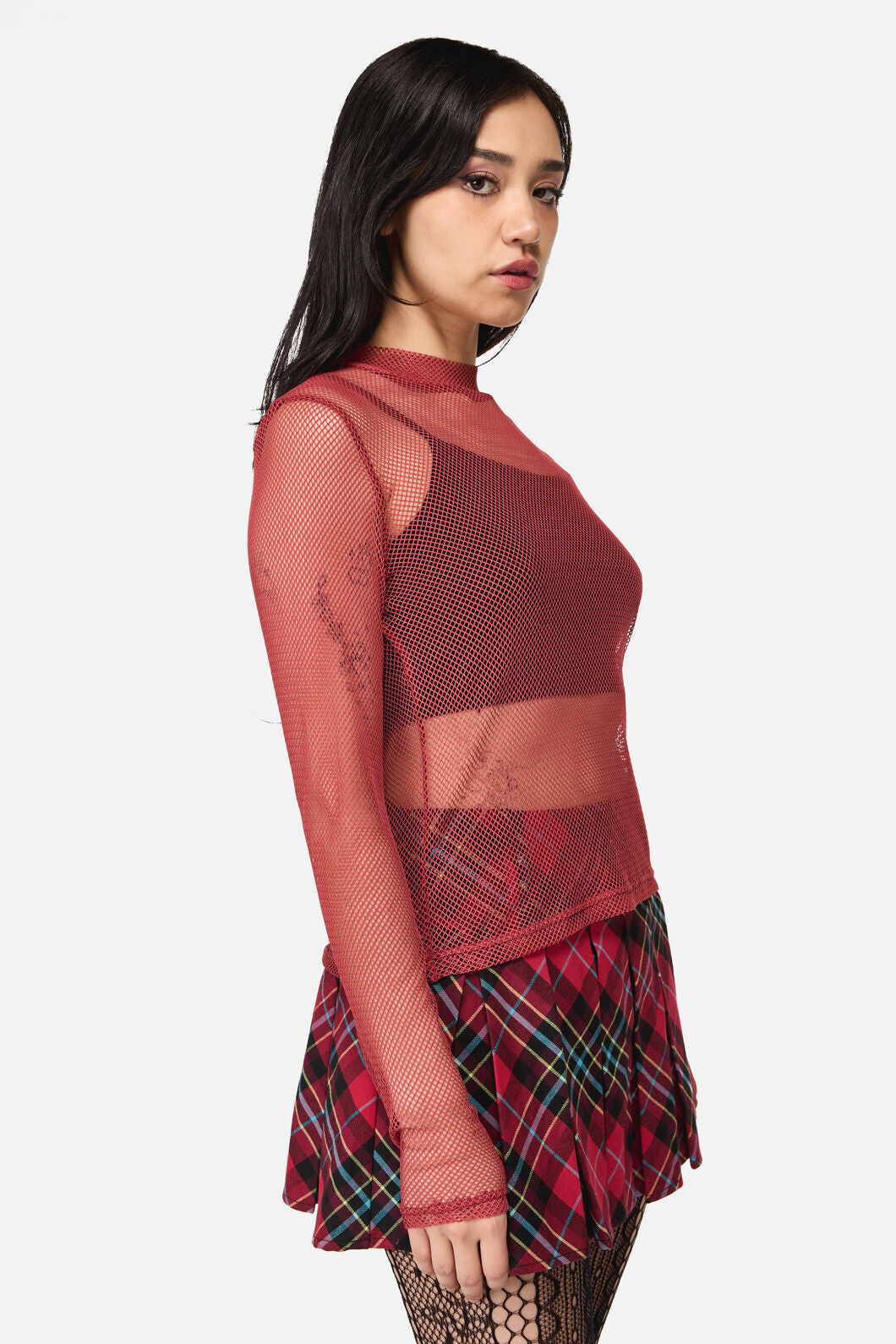 Dangerfield - Grunge Mesh Top - red