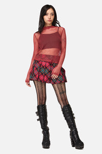 Dangerfield - Grunge Mesh Top - red