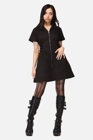 Black Friday - Buckled Goth Trim Dress - black