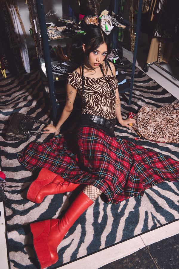 Dangerfield - Stop It Tartan Long Skirt - multi