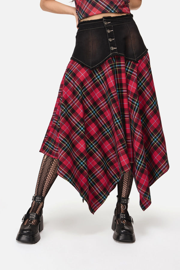 Dangerfield - Stop It Tartan Long Skirt - multi