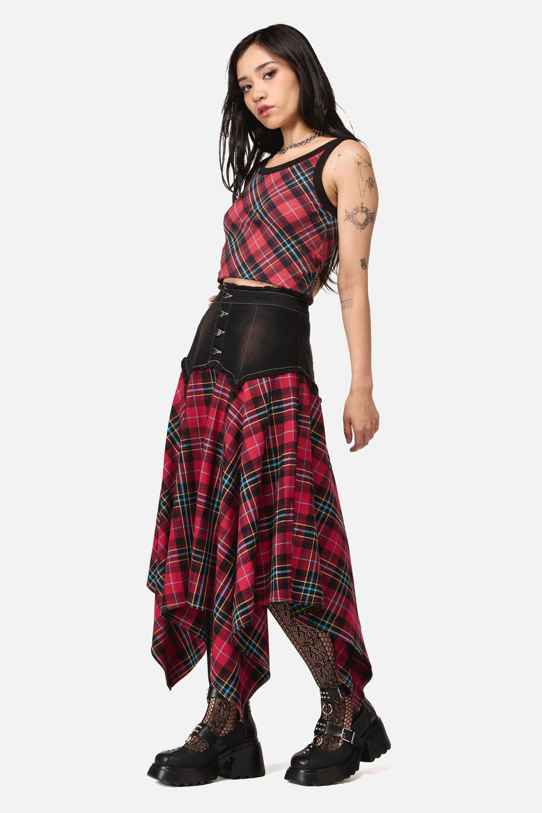 Dangerfield - Stop It Tartan Long Skirt - multi