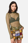 Dangerfield - Mushie Mesh Top - olive