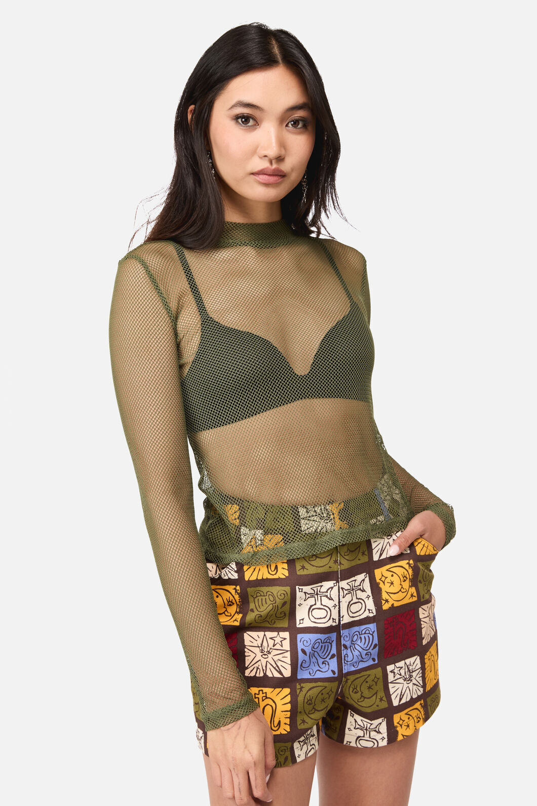 Dangerfield - Mushie Mesh Top - olive