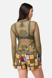 Dangerfield - Mushie Mesh Top - olive