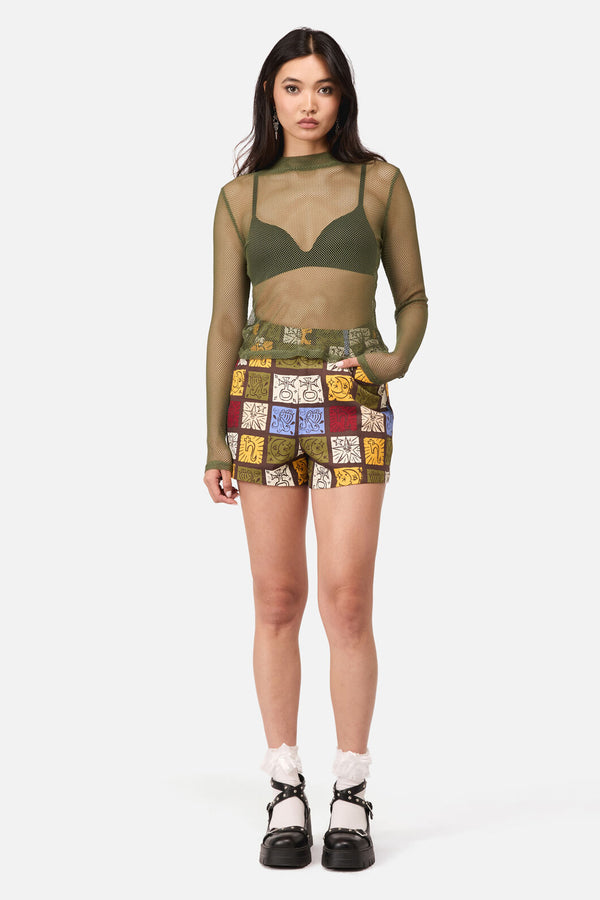 Dangerfield - Mushie Mesh Top - olive