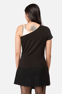 Dangerfield - Whirl Jersey Asymmetrical Tee - black-white