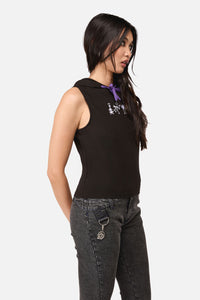 Dangerfield - Whirl Fitted Hoodie Tank Top - black