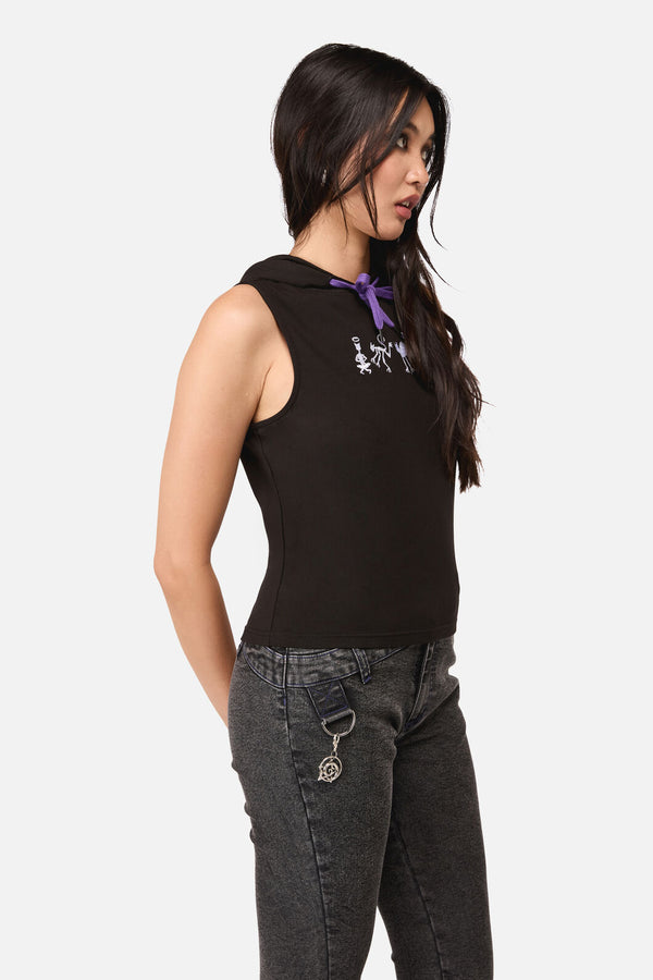 Dangerfield - Whirl Fitted Hoodie Tank Top - black