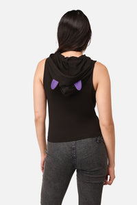 Dangerfield - Whirl Fitted Hoodie Tank Top - black