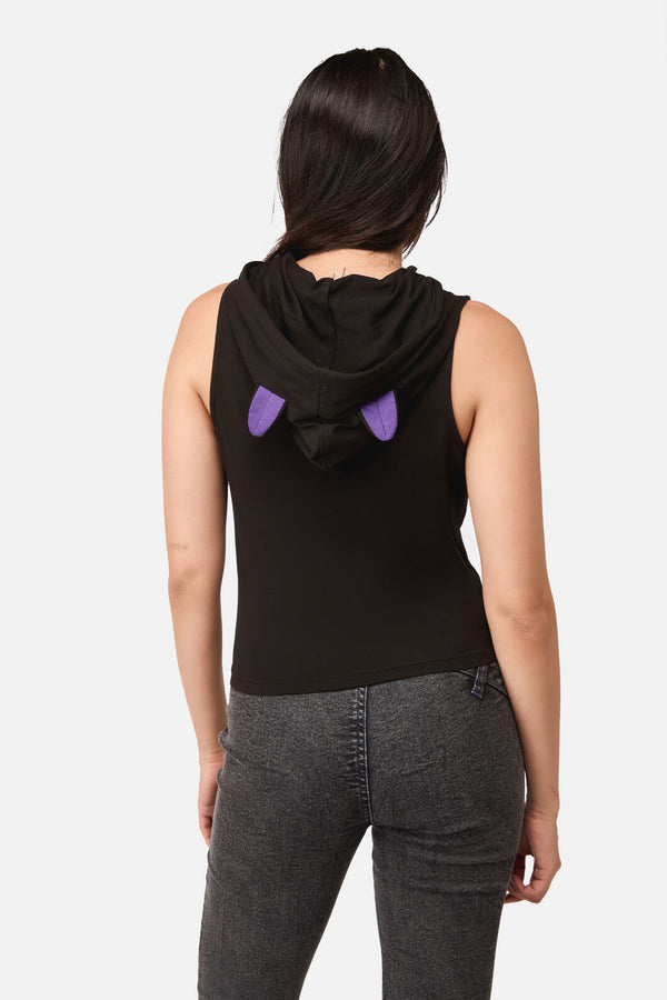 Dangerfield - Whirl Fitted Hoodie Tank Top - black