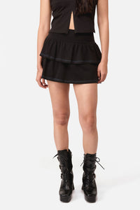 Dangerfield - Whirl Y2K Jersey Frill Skort - black