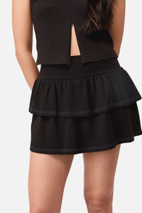 Dangerfield - Whirl Y2K Jersey Frill Skort - black