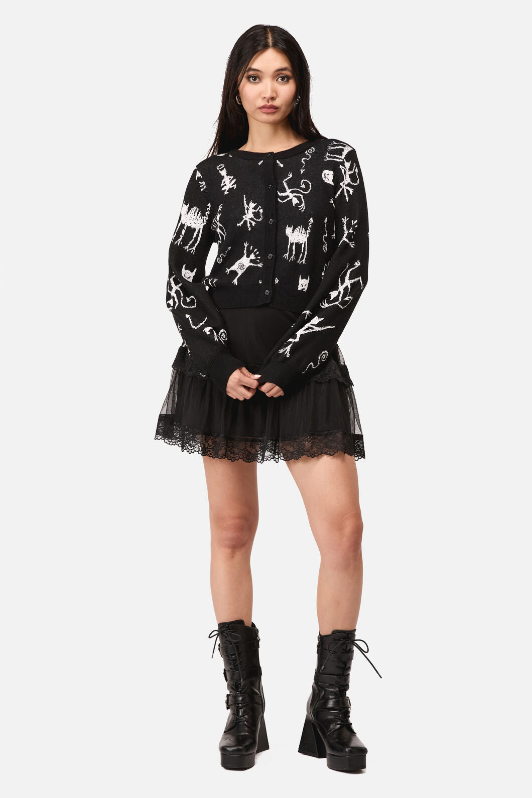 Dangerfield - Demons Goth Cardigan - black