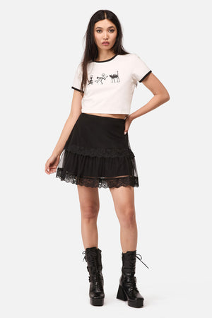 Dangerfield - Spiralling Goth Mini Skirt - black
